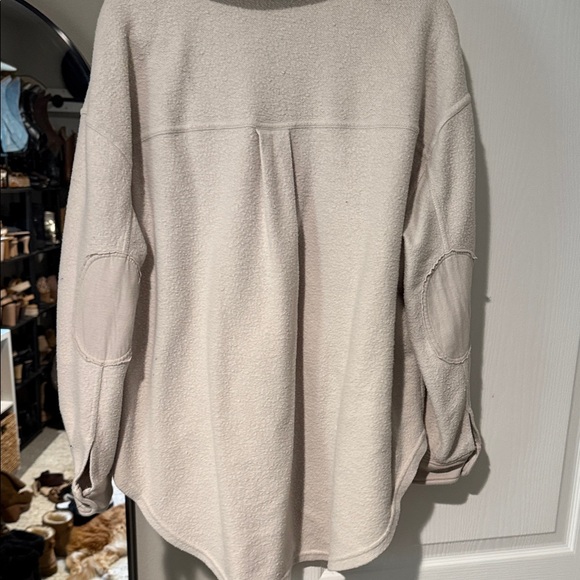 Cream Button-Up Fleece Jacket - Picture 6 of 7